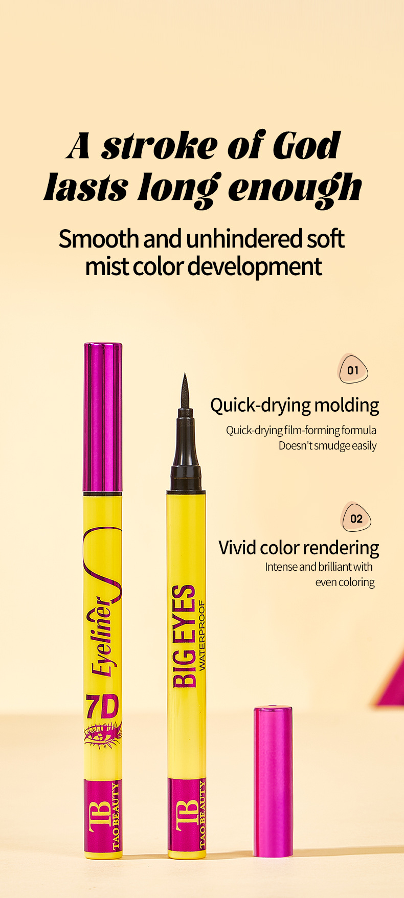 【 Cross-border Exclusive 】TaoBeauty7D Eyeliner Pen Waterproof, Sweat-proof, Non-fading and Non-smudging Eyeliner Pen wholesale pic 8