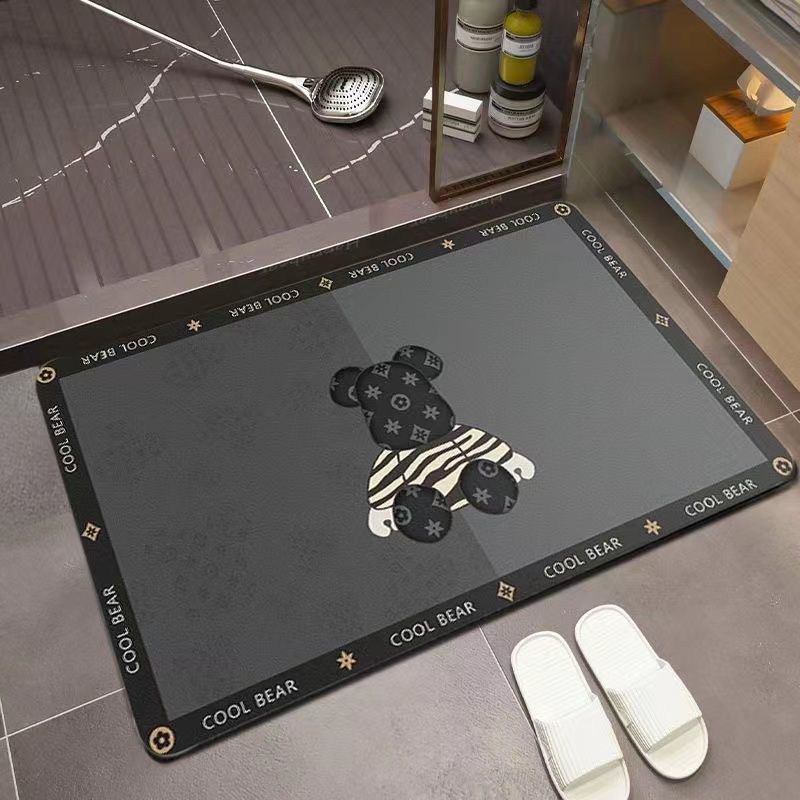 No-wash diatom mud household door entrance bathroom absorbent floor mat, kitchen and bathroom rubber anti-slip large foot mat pic 16