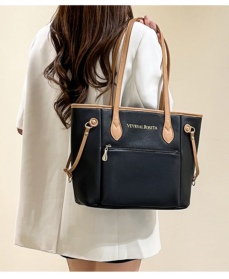 外贸货源厂经典购物袋油边托特包大号多色妈咪包大容量单肩女包详情25