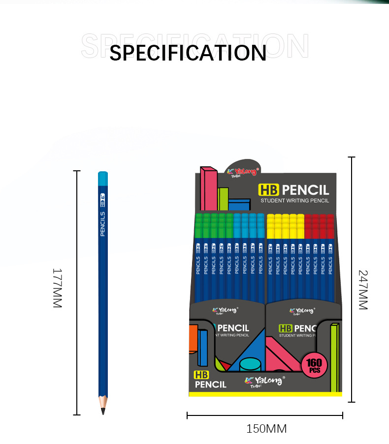 Yalong Cross-border Wholesale high-grade non-toxic HB hexagonal rod writing stationery standard pencils pic 7