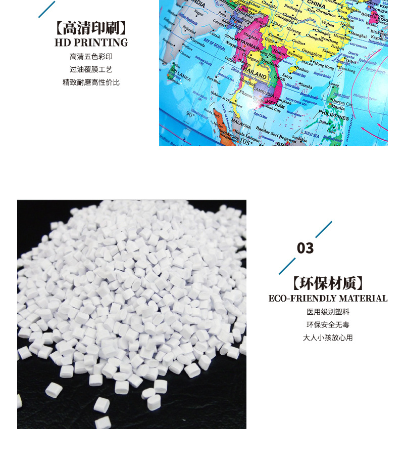 精峰高清印刷地图纯英文地球仪地理教学摆件学生儿童开学礼品批发详情9