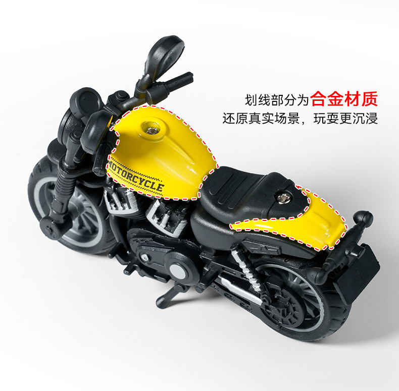 Cross-border mini alloy inertial simulation motorcycle model ornaments, pendants, motorcycle boys' and children's toys wholesale gifts pic 7
