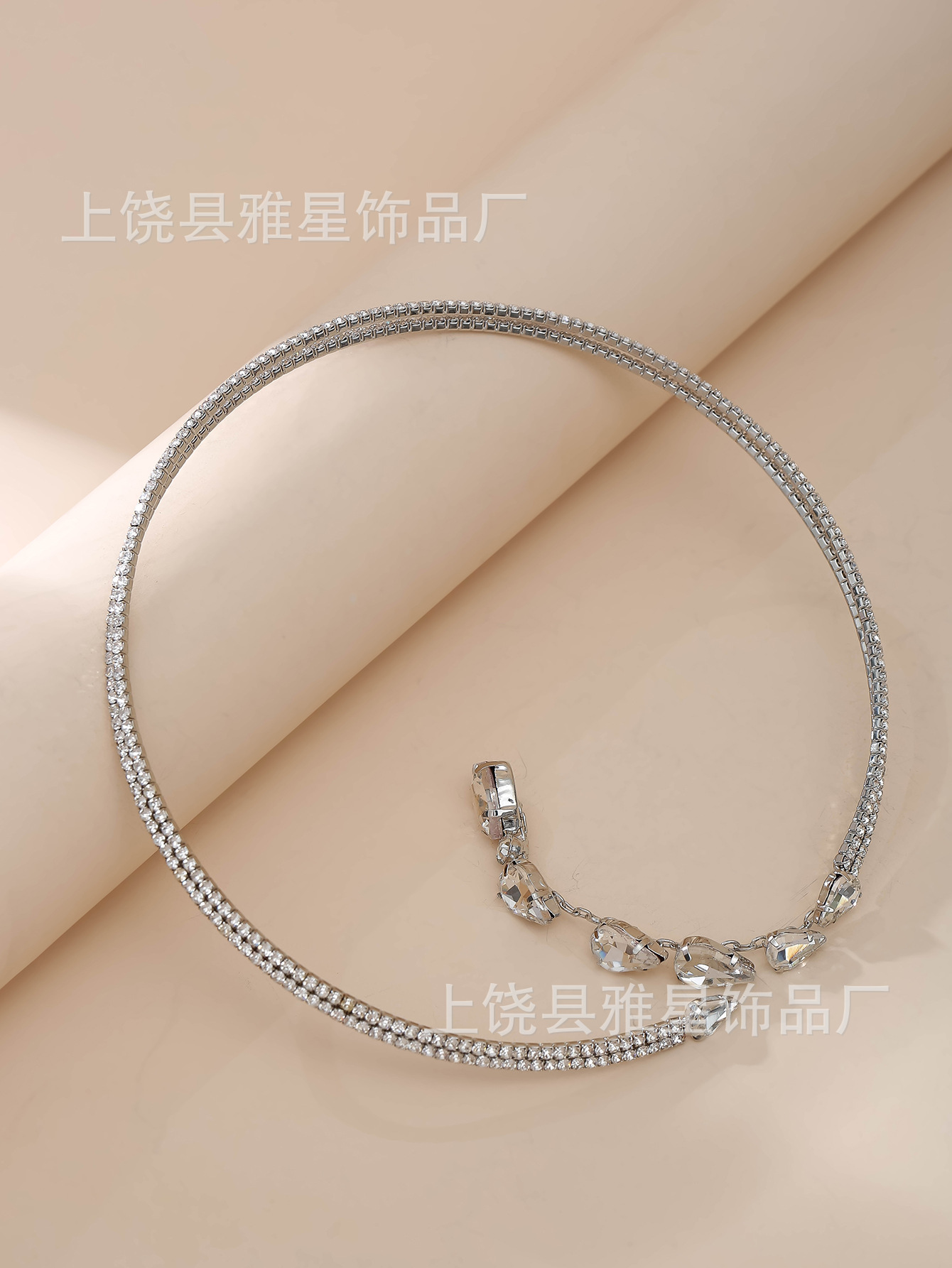 Europa y américa ins gota de agua conjunto de joyería personalidad moda color strass collar pendientes conjunto de novia accesorios pic 6
