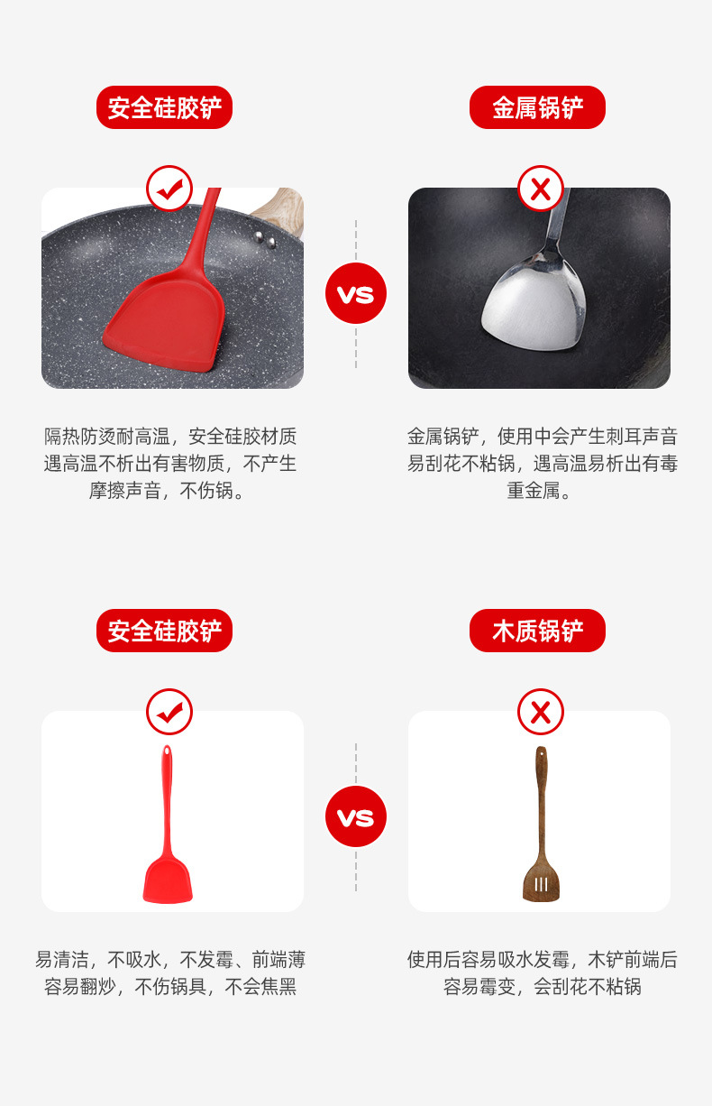 食品级耐高温硅胶锅铲七件套不粘锅专用烹饪汤勺饭铲漏勺多功能厨具详情8