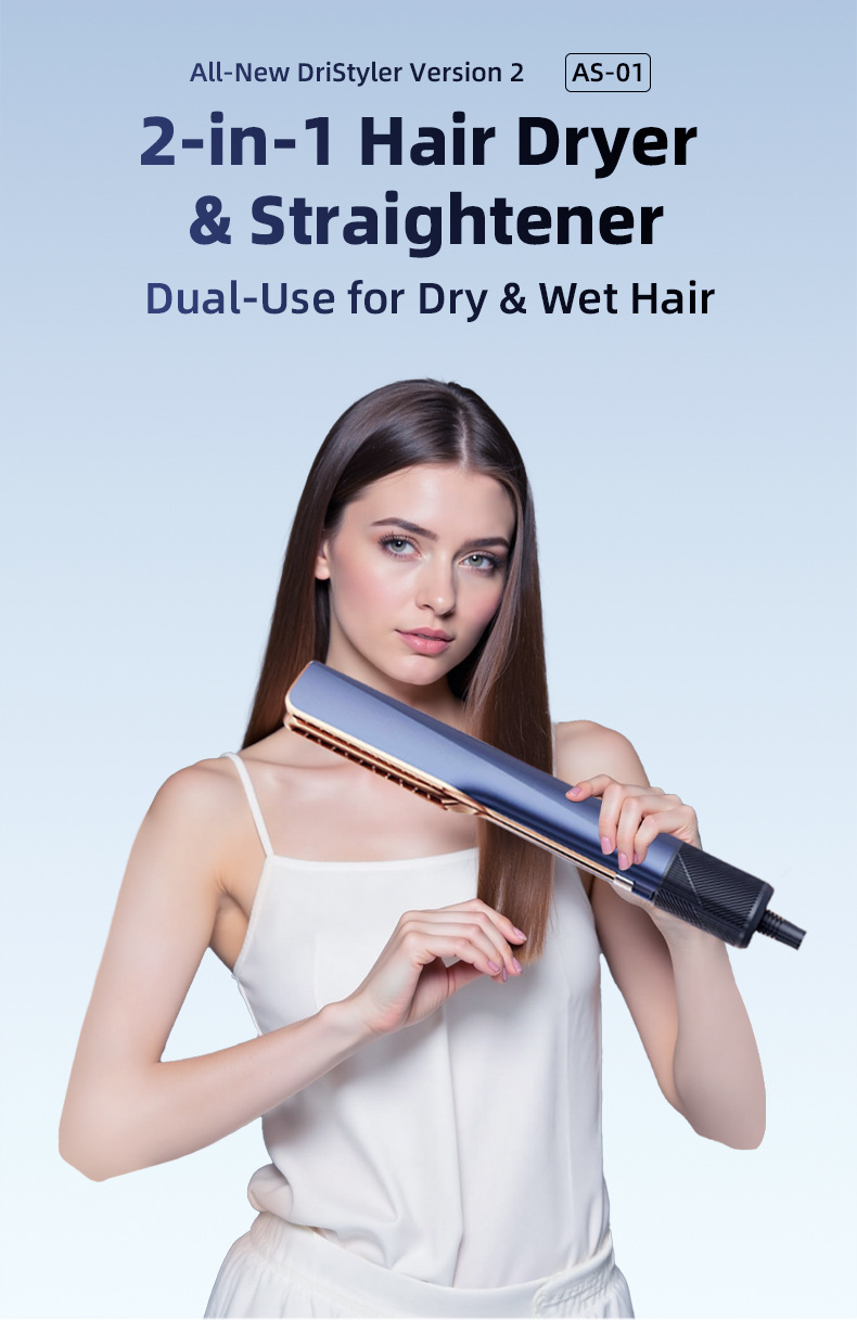 shanilak custom high-speed hair dryer two-in-one negative ion hot air, cold air, straight hair clipper blow pic 1