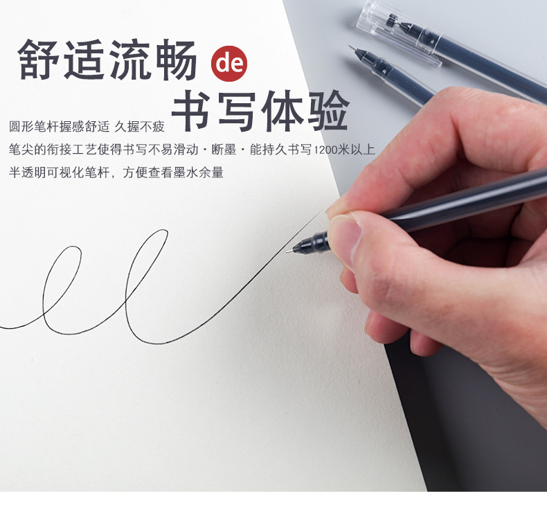 Large capacity wholesale of Juneng writing gel pen, student office quick-drying pen, needle tube 0.5mm, exam signature pen pic 4