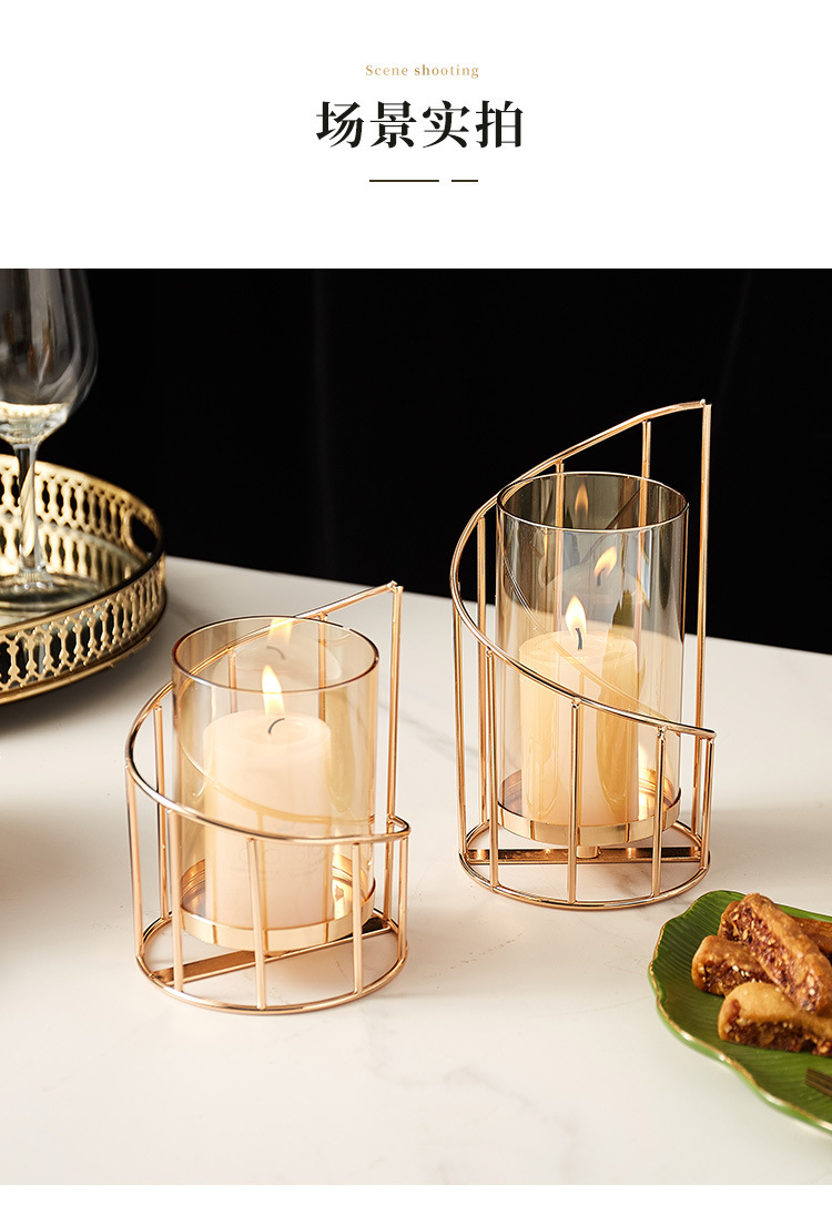 北欧浪漫烛台摆件客厅餐桌欧式高档铁艺蜡烛台座烛光晚餐道具装饰详情6