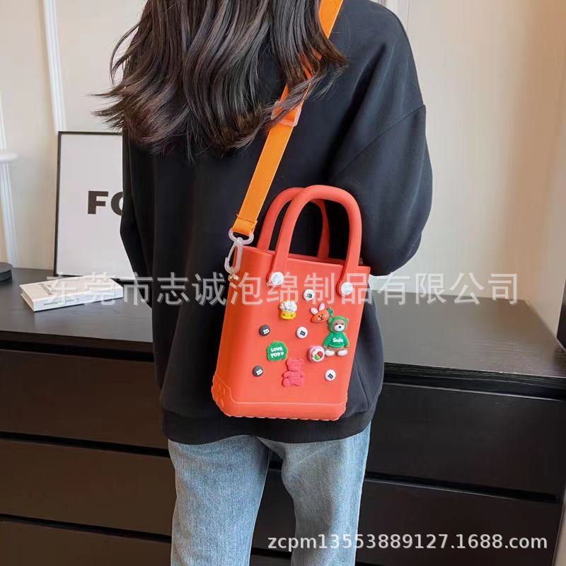 eva basket travel shoulder bag, perforated bag, waterproof and durable storage, eva beach bag, perforated bag, eva handbag pic 11