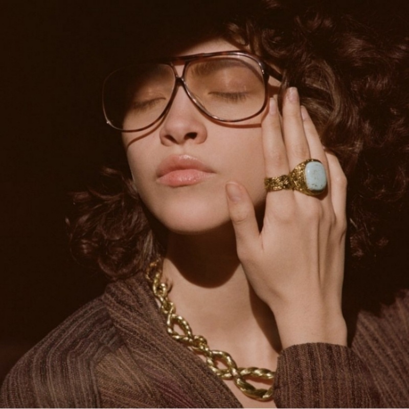 法国小众设计AB同款时尚百搭个性复古感麦穗编织戒指轻奢做旧指环详情3