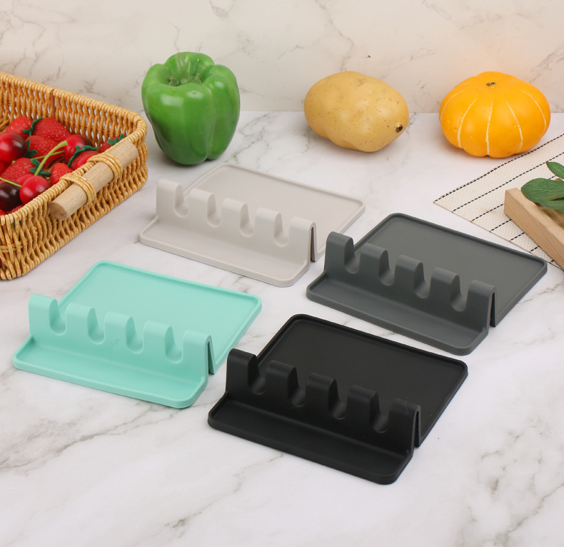 硅胶厨具垫置物架餐具收纳架 勺子垫 汤勺垫置物托搁勺垫详情13