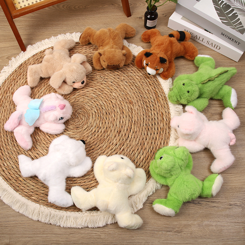 Wholesale of cute cartoon palm-sized plush toys, bear frog dolls, wedding throwing dolls pic 3