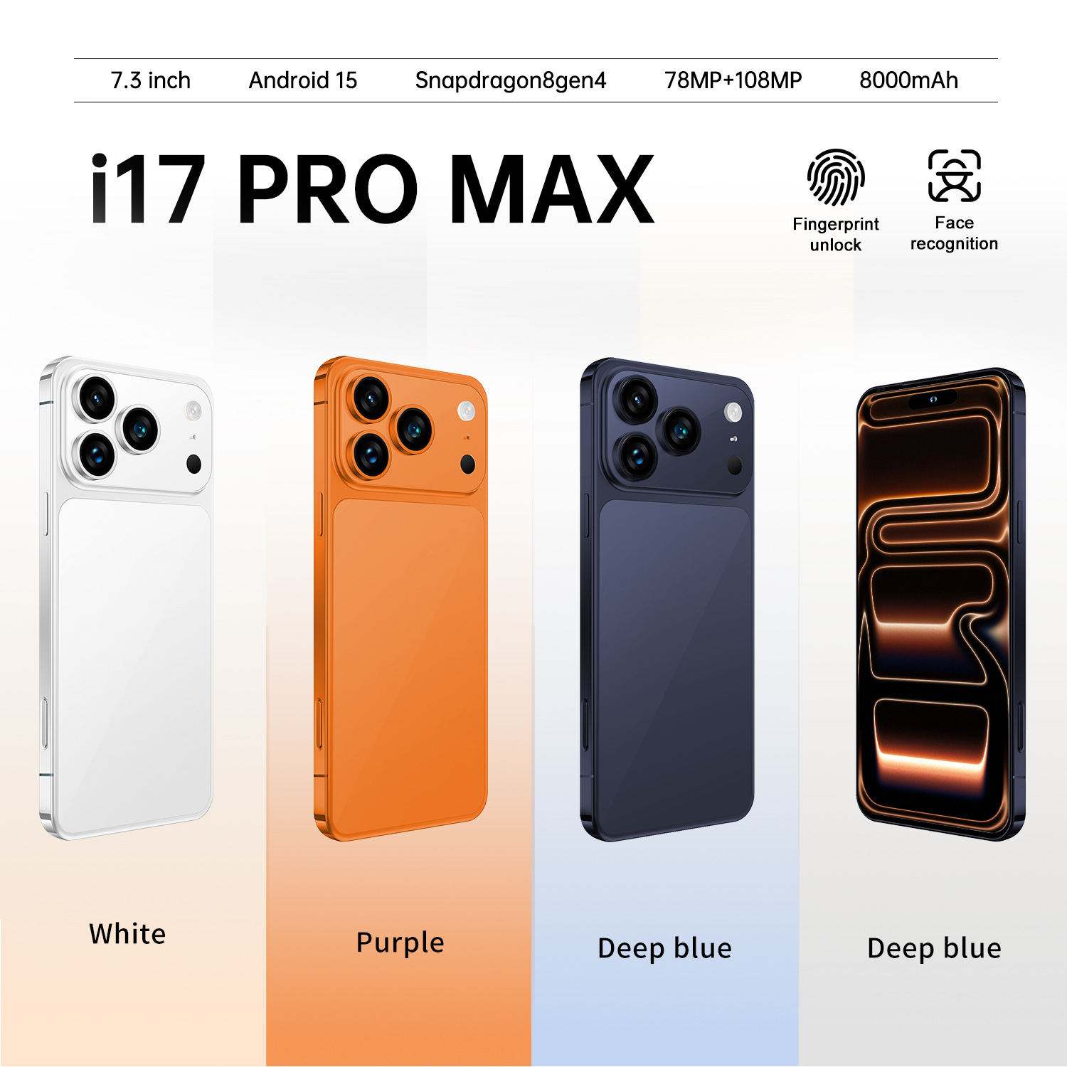 I17promax Cross-border 6.9 Dynamic Island inch Android 4+64G Global Compatible true 4G smart phone 8-core high-definition screen factory wholesale price pic 2