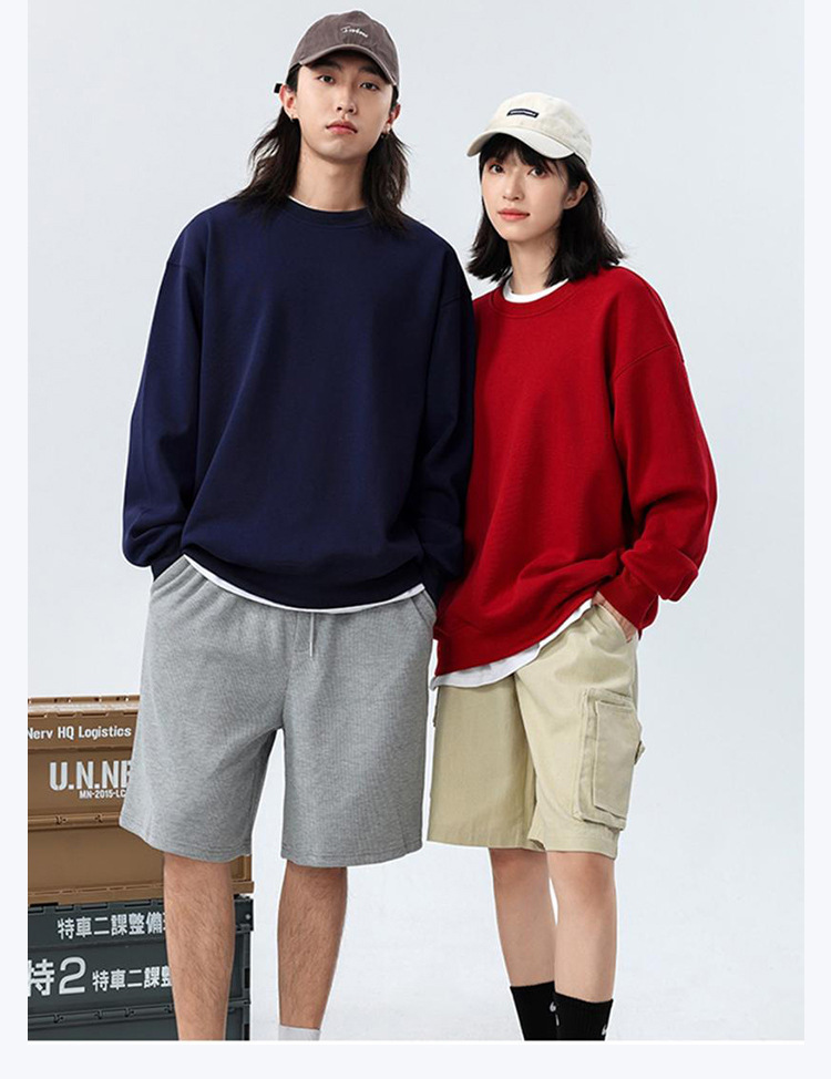 圆领卫衣定制工作服印logo宽松落肩加绒长袖团服班服企业工装刺绣详情14
