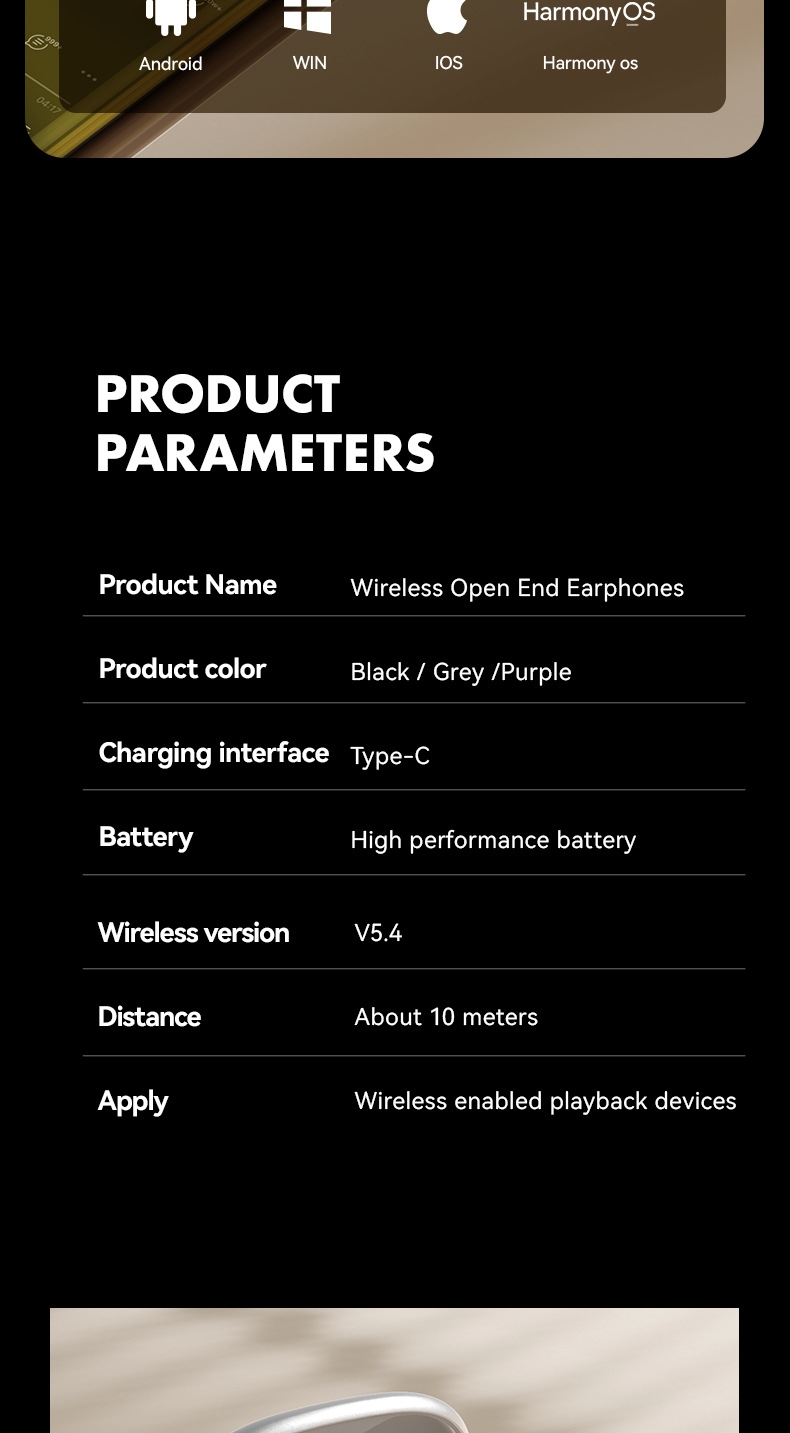 New product M129 Private mold OWS digital display non-in-ear Bluetooth headphones noise-cancelling wireless ear-hook smart headphones factory pic 19