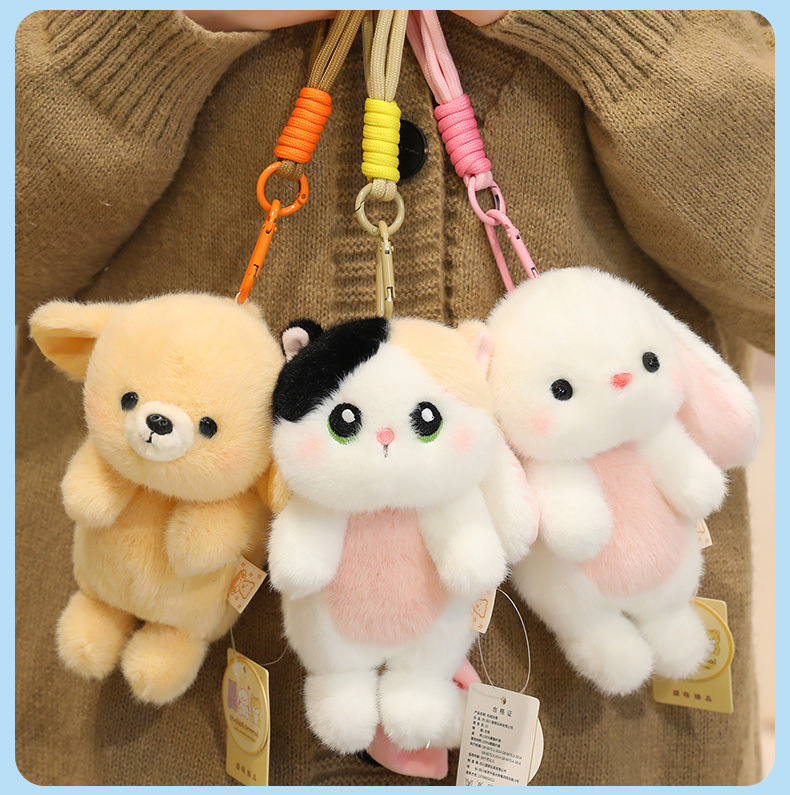 Fragrance, cool, Q-cute plush pendant, adorable cat, penguin plush toy, rabbit doll, bag, key, gift pic 8