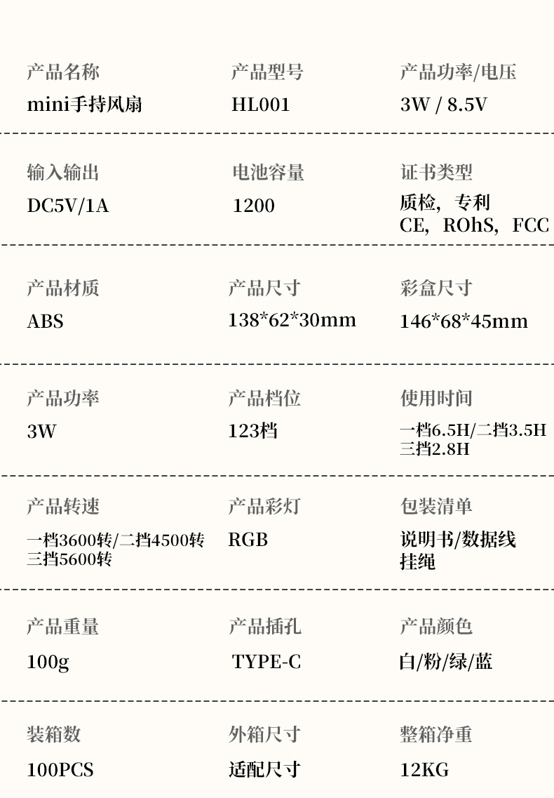 2025新款便携小风扇充电款长续航迷你风扇宿舍户外手持风扇小礼品详情18