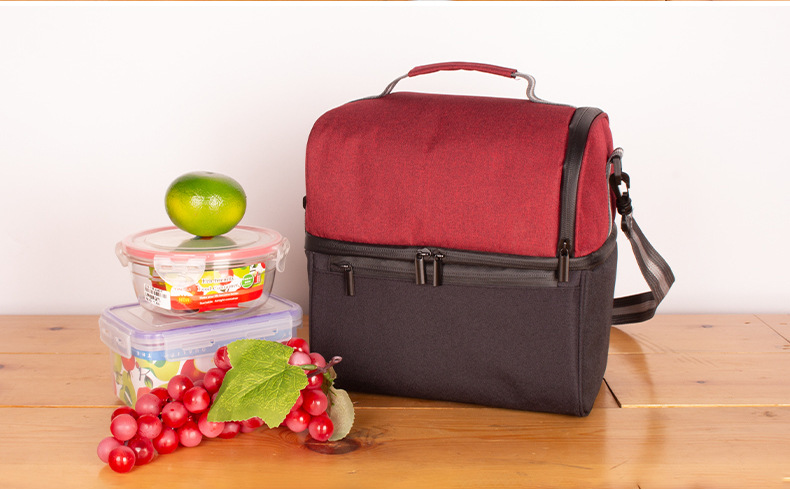 In-stock double-layer insulated lunch bags, adult lunch bags, unisexual insulated bags, leak-proof large insulated bags pic 13