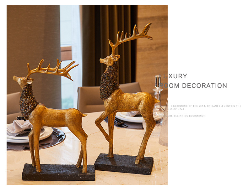 American-style elk ornaments, creative home living room TV cabinet, wine cabinet, soft furnishings, model room, housemoving gifts pic 8