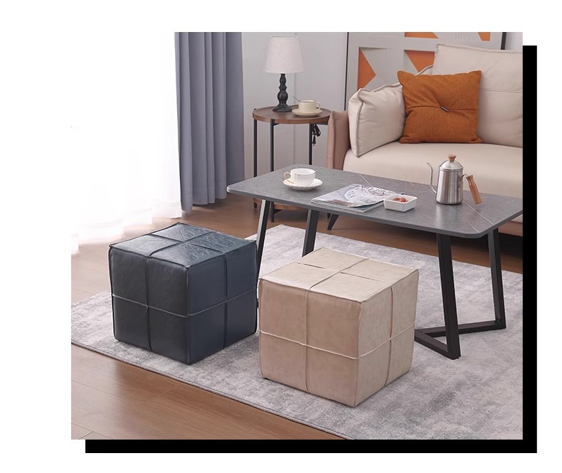 Creative square stools for the entrance and foyer of the source factory, shoe-putting stools, shoe-changing stools, low stools, sofa and footrest stools pic 17