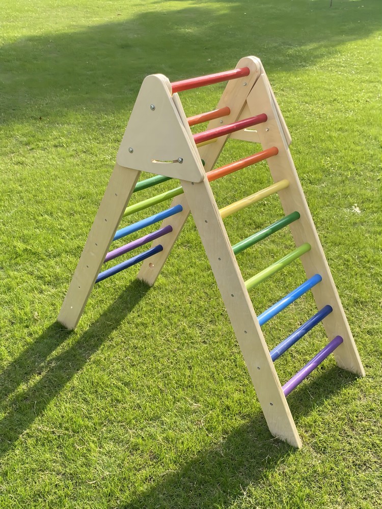 早教益智儿童木制多功能彩虹摇摇椅平衡板攀爬架互动玩具幼儿园详情13