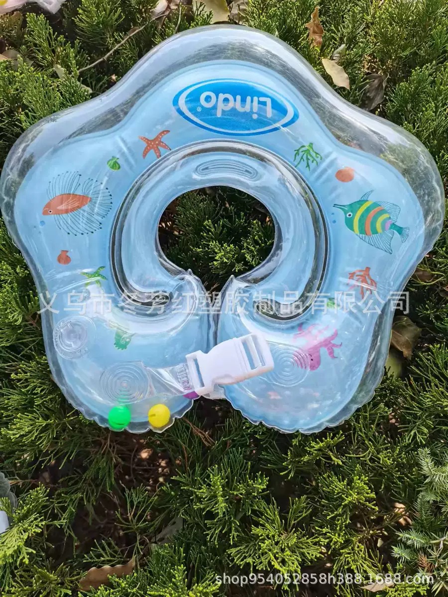 厂家直供新款婴儿脖圈0到12个月双把手双铃铛戏水游泳圈宝宝玩具运动户外游泳用品详情11