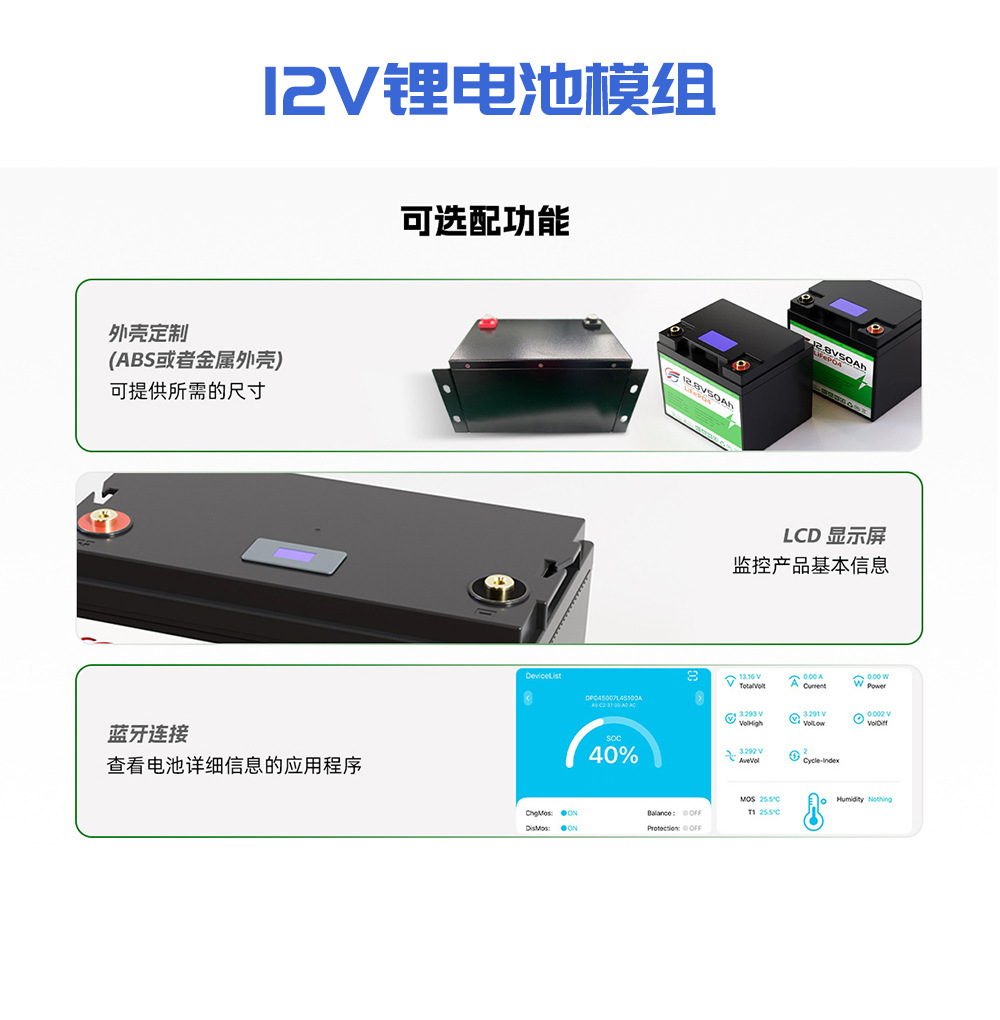 12V lithium battery 12V100AH, RV outdoor lithium iron phosphate energy storage battery pack in stock pic 12