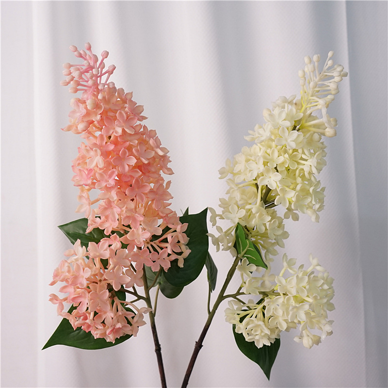 手感紫丁香拉力花仿真花客厅卧室装饰摆设花材油画风紫白色假花详情7