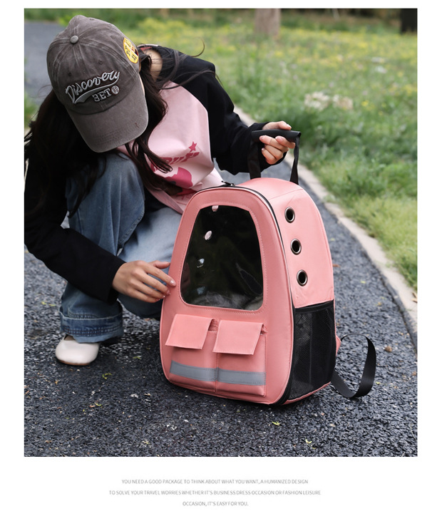 【加工定制】新款宠物包大容量透气猫包户外安全便携手提宠物背包详情16