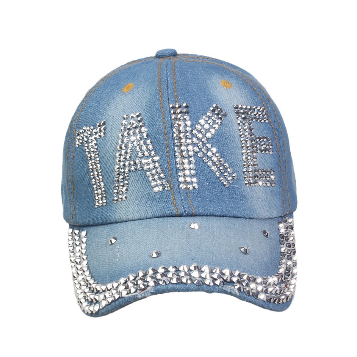 牛仔镶钻棒球帽弯檐男帽女帽百搭款遮阳鸭舌帽夏季休闲百搭帽子详情1