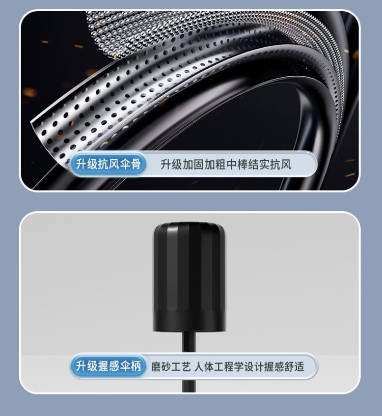 升级加厚黑胶防晒雨伞批发手动商务折叠伞男士晴雨伞两用太阳防晒详情14