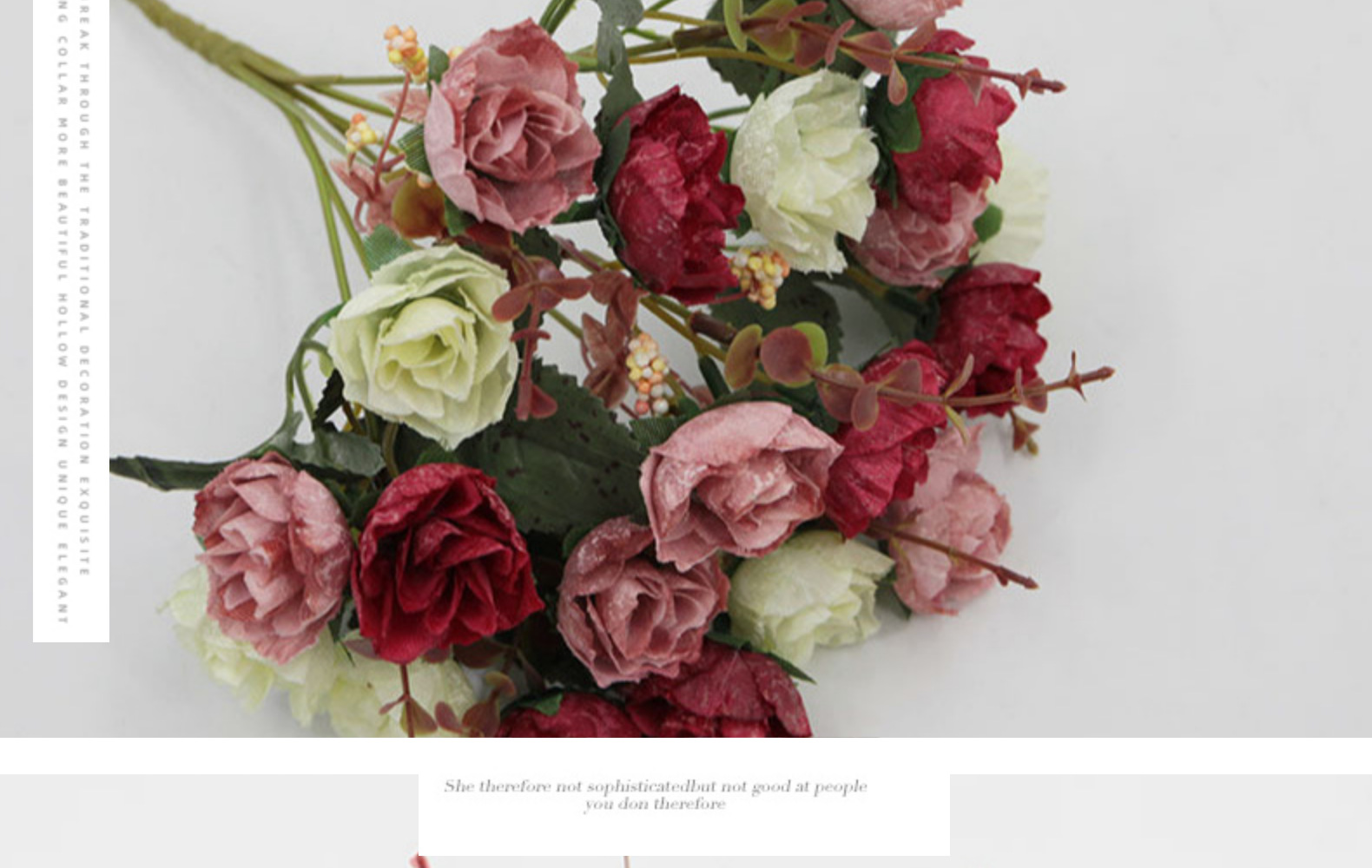 仿真花21头钻石玫瑰花秋色玫瑰花束婚礼家居扶手装饰假花摆件批发详情20