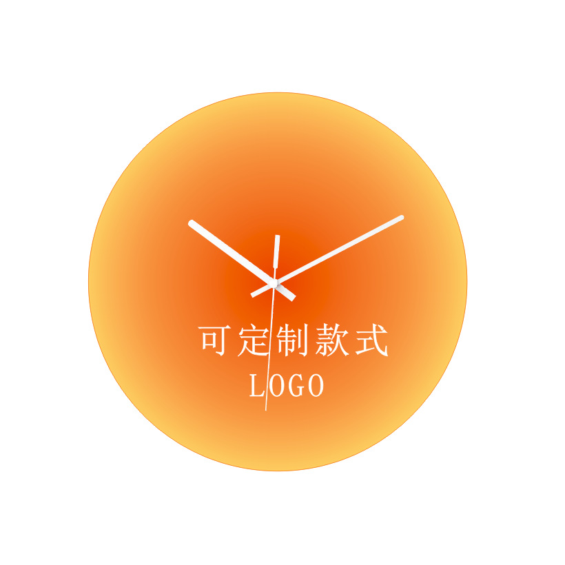 工厂创意日落玻璃钟挂表家居网红静音挂钟简约落日客厅落日时钟详情14