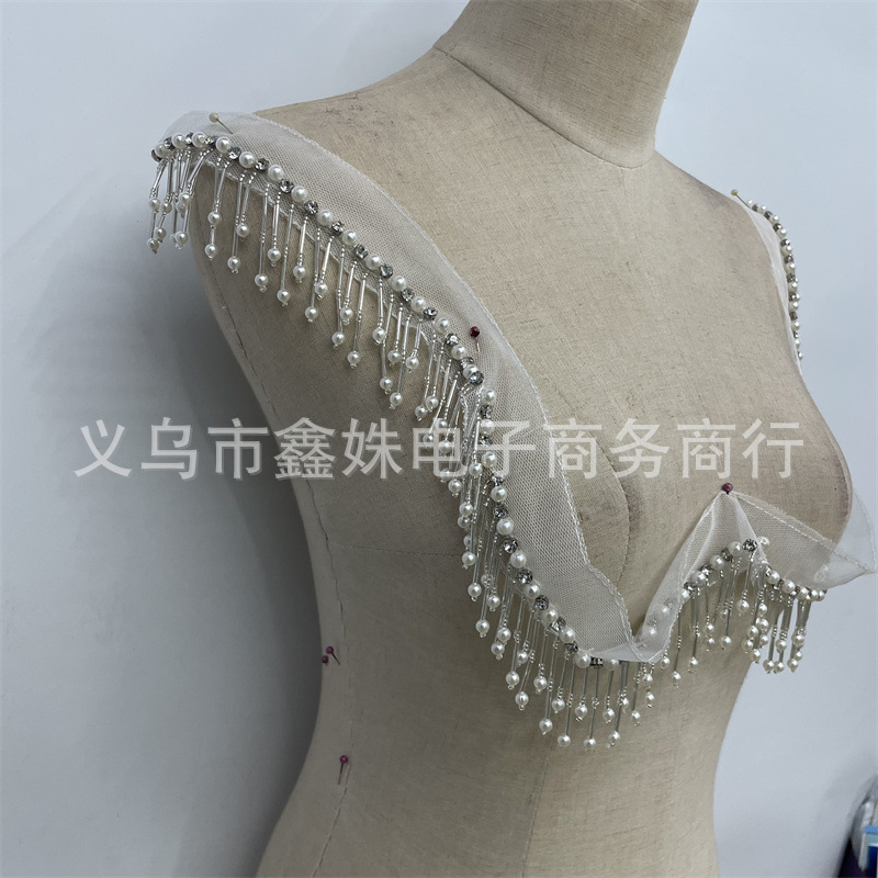 珍珠手工流苏花边DIY服装服饰辅料吊珠纱带详情7