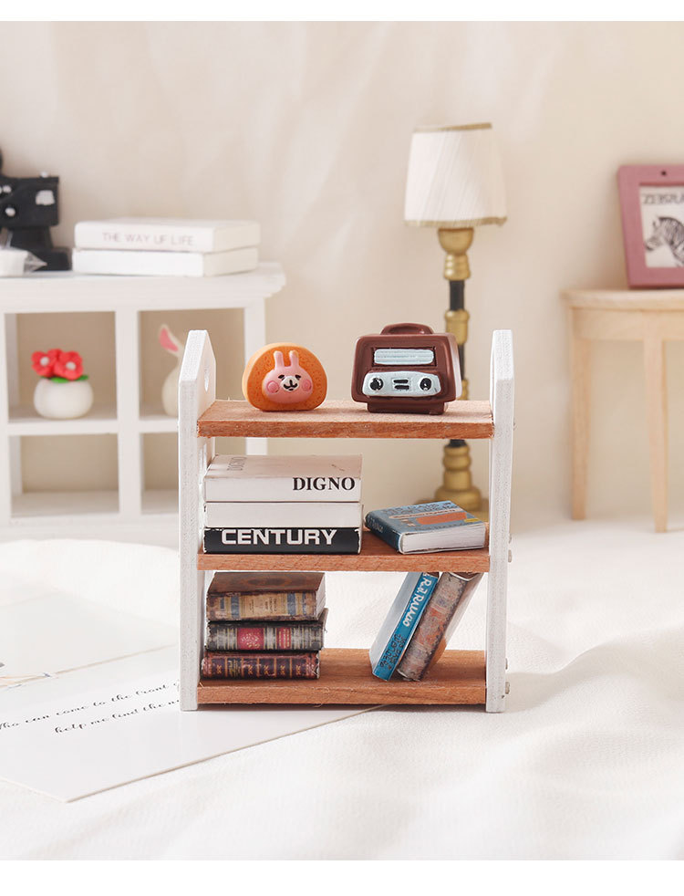 微缩食玩收纳置物架层列架子书架迷你模型1:12分ob11 dollhouse详情4