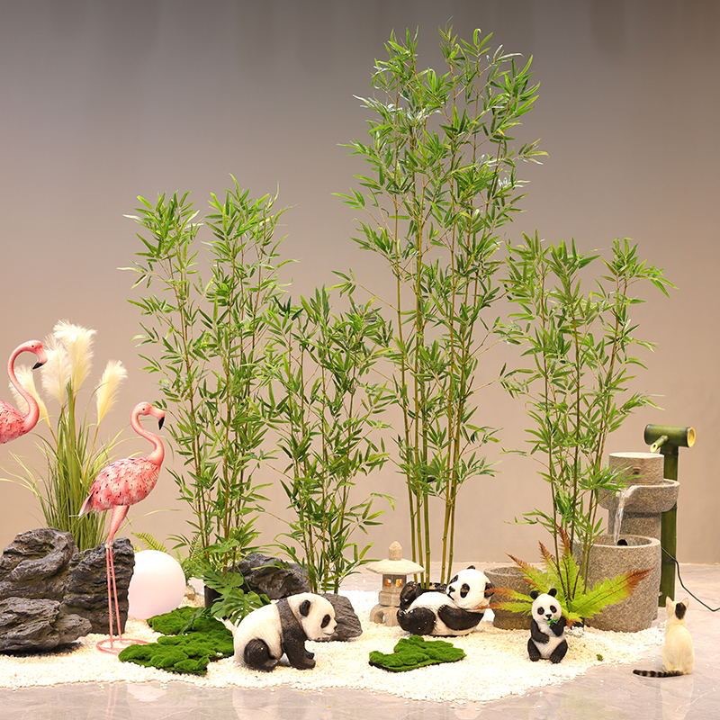 仿真竹子室内装饰隔断屏风假竹子挡墙造景绿植盆栽细水竹办公文化园艺仿真枝叶树详情5