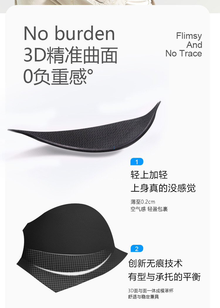 跨境大码mm无痕内衣女大胸显大聚拢收副乳上托薄款性感文胸罩详情6