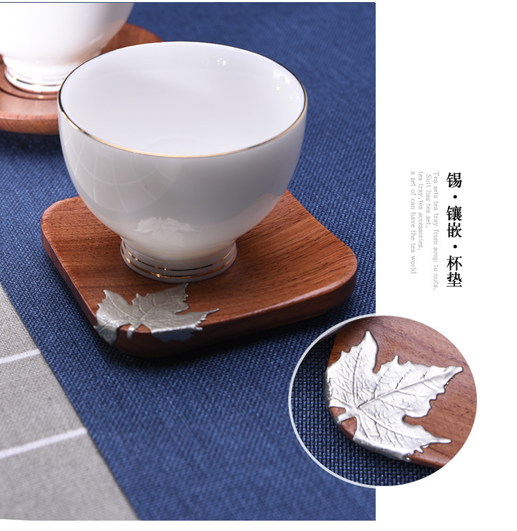 黑檀实木茶垫 组合茶托 功夫茶具配件批发套装茶道六君子杯垫杯托详情7
