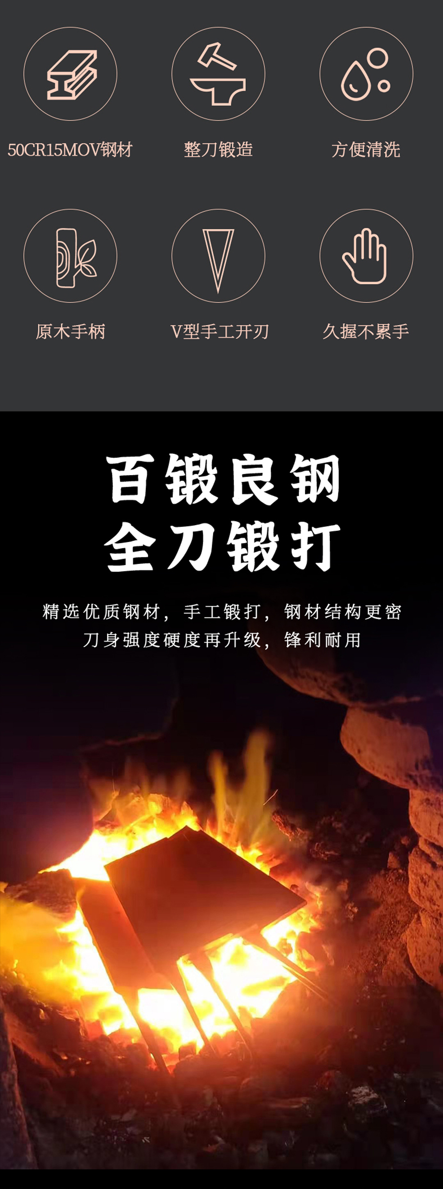 厂家新中式家用省力菜刀厨师切肉切片刀不锈钢锋利厨房面条刀批发详情3