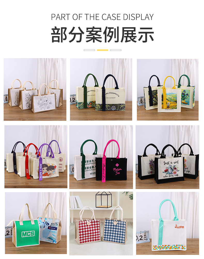 Customized ribbon canvas tote bags, Harry Boer square three-dimensional advertising school three-dimensional canvas tote bags pic 9