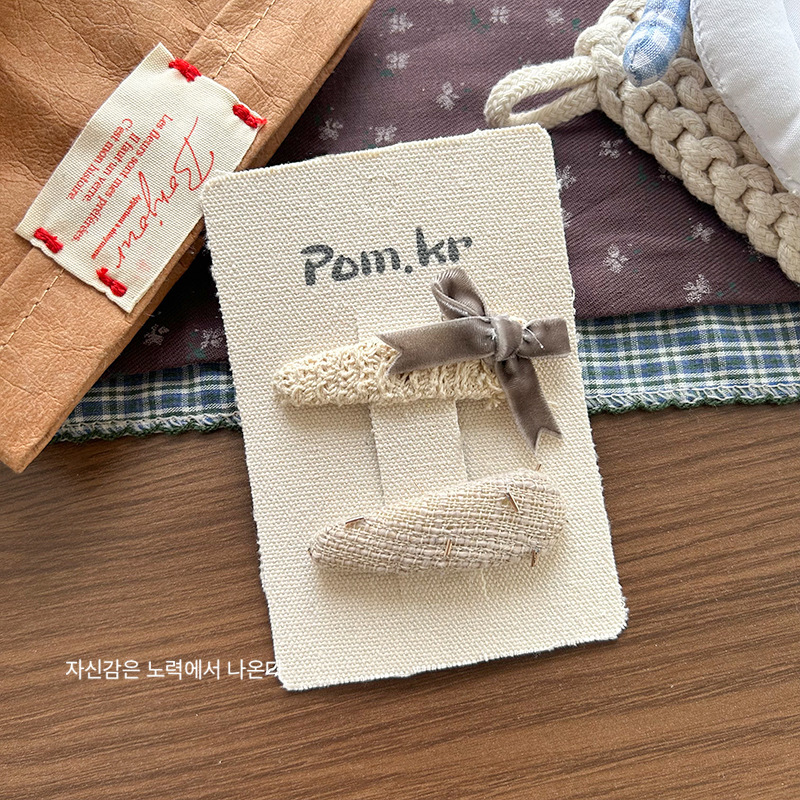 新款韩版布艺格纹蝴蝶结蕾丝纽扣发夹甜美儿童百搭发夹侧边夹发饰详情10