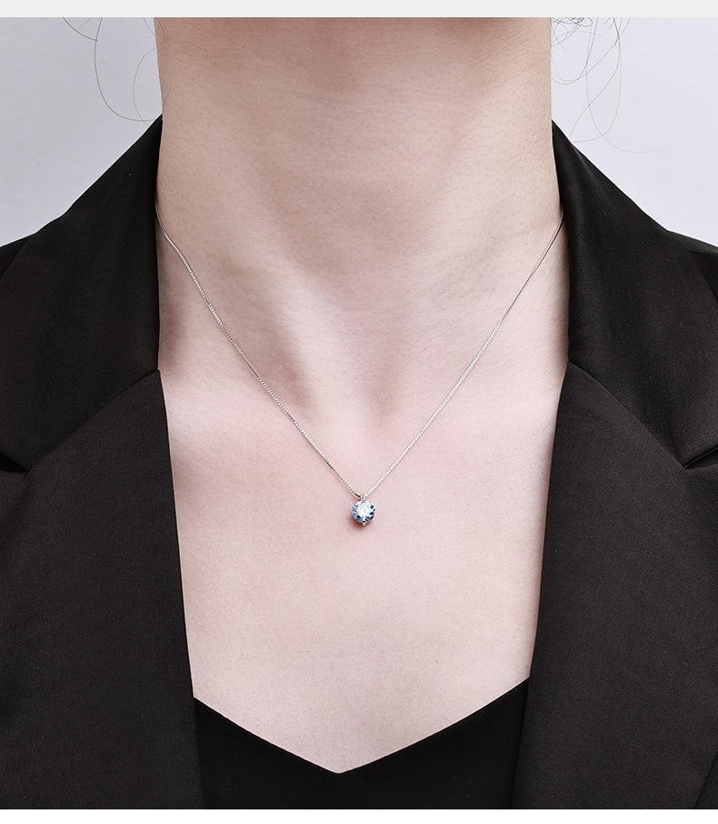 Zhuoheng selects the best-selling S925 sterling silver necklace on Amazon, a simple and elegant Mosan necklace, and European and American jewelry in stock pic 3