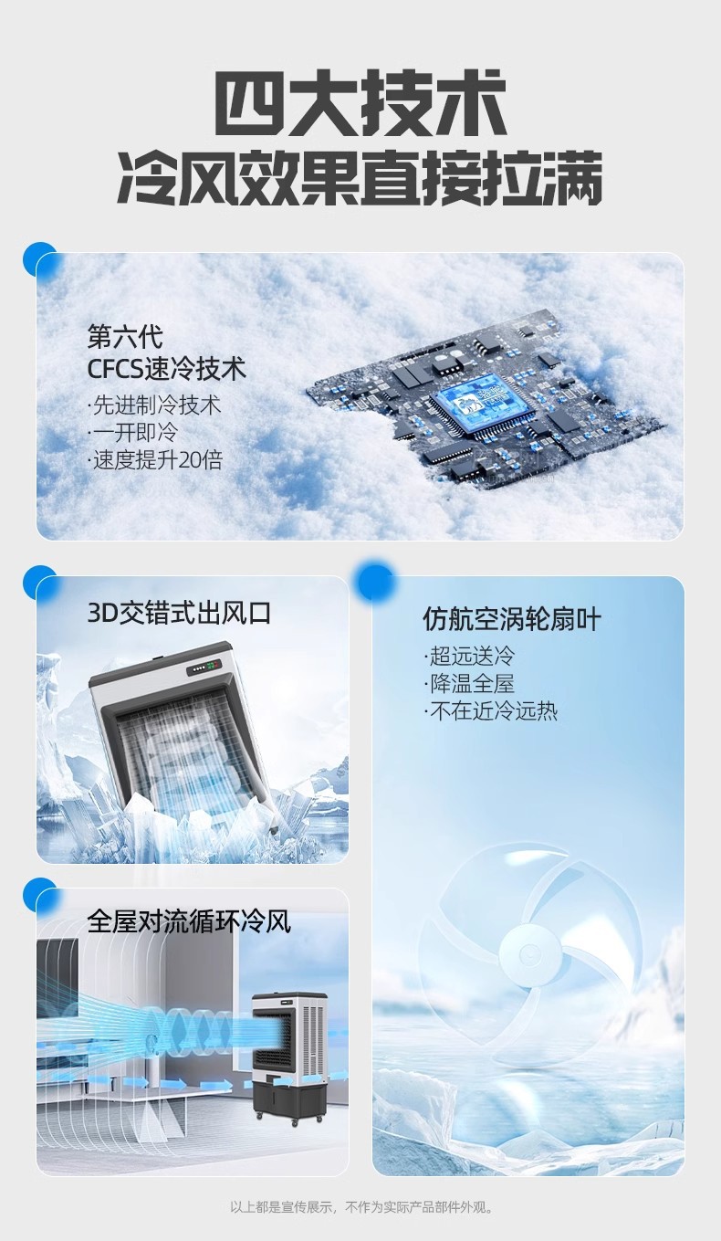 骆驼工业冷风机制冷风扇大型空调扇工厂车间商用家用蒸发式水空调详情8