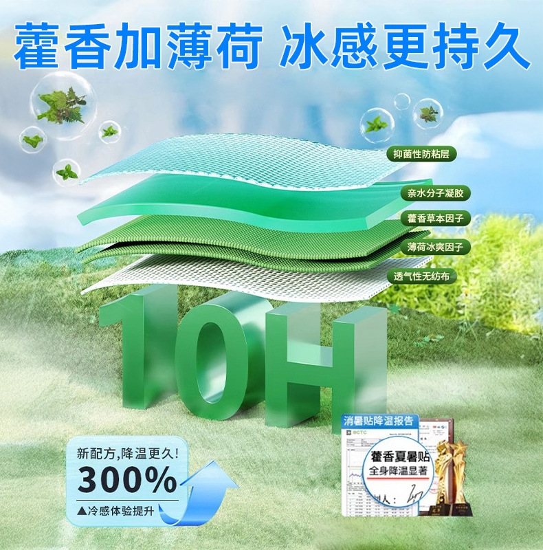恒迪藿香冰凉贴降温户外夏天防中暑学生宿舍冷冰爽手机降温清凉贴详情2