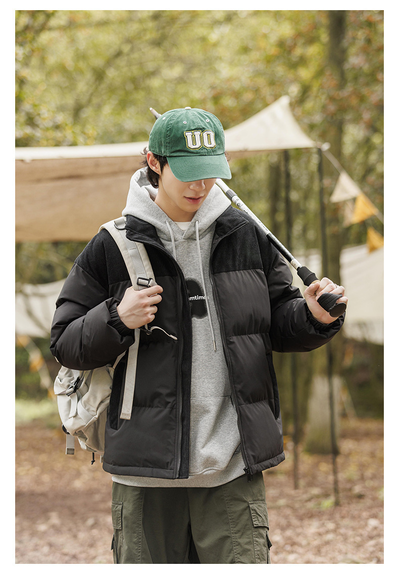 New winter fleece cotton-padded jackets for both men and women, thickened and warm cotton-padded jackets, couple bread jackets, and trendy color-blocked cotton-padded jackets pic 43