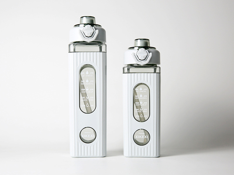 亚马逊创意水杯弹盖手提方形水杯 男户外运动直饮水壶 学生太空杯详情2