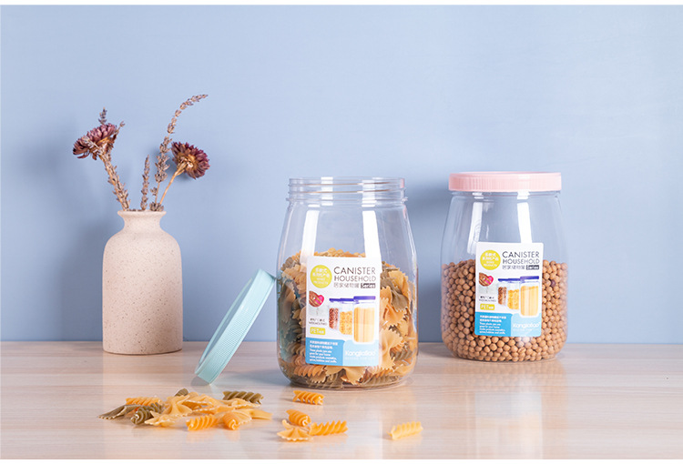 Packaging bottles, storage cans, plastic food cans, storage cans, grains and cereals, kitchen snack sealed cans, storage boxes pic 10