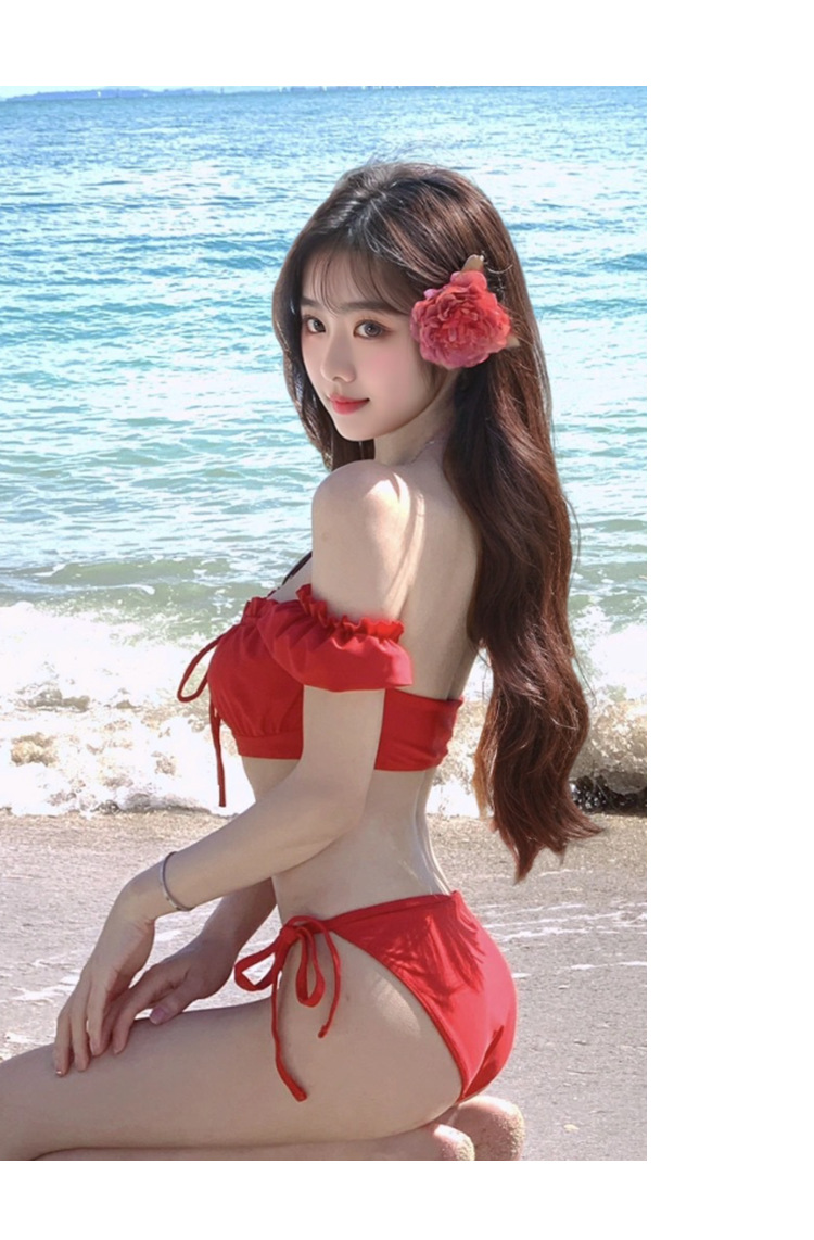 2025新款网红同款性感欧美风复古红色比基尼分体泳衣女纯欲泳装-125079详情10