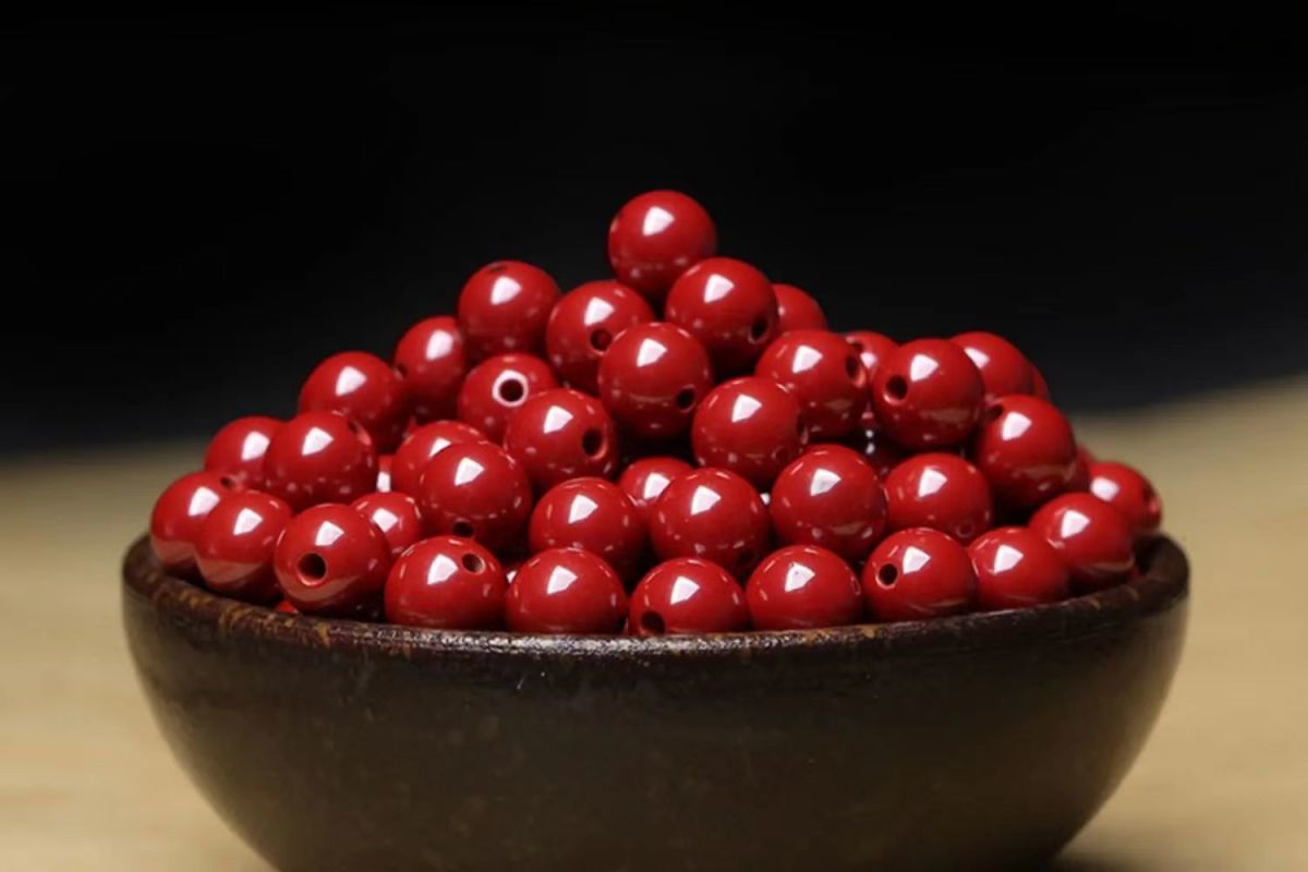 高含量朱砂手串紫砂手串手工编织散珠圆珠diy串珠配朱砂真品详情1
