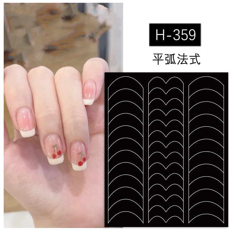 Black French hollowed-out nail art stickers, anti-overflow glue nail stickers, dual-purpose, easy to tear and wear, nail sheet stickers pic 6