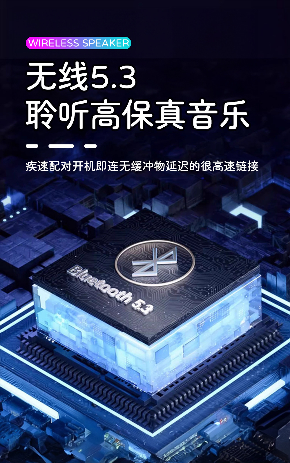 跨境新款高音质重低音炮蓝牙音响 派对必备创意RGB灯便携桌面音箱详情6